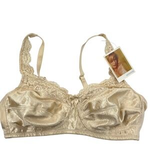 Amoena Annabell Mastectomy Bra Pocketed Wireless 2126 PB 36C Nude Satin Lace NWT